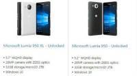 Lumia 950和950XL意外地在Microsoft Store online上列出